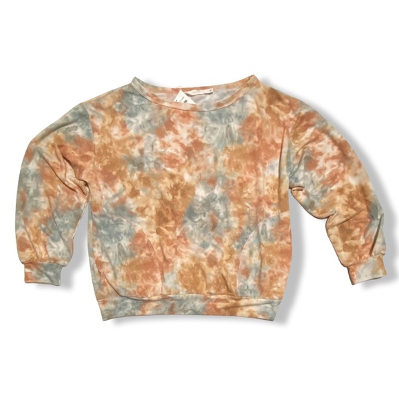 Tie Dye Sweatshirt by LUSH, Pockets, Lightweight, Warm Tones, Made in USA, NWOT - Picture 4 of 13